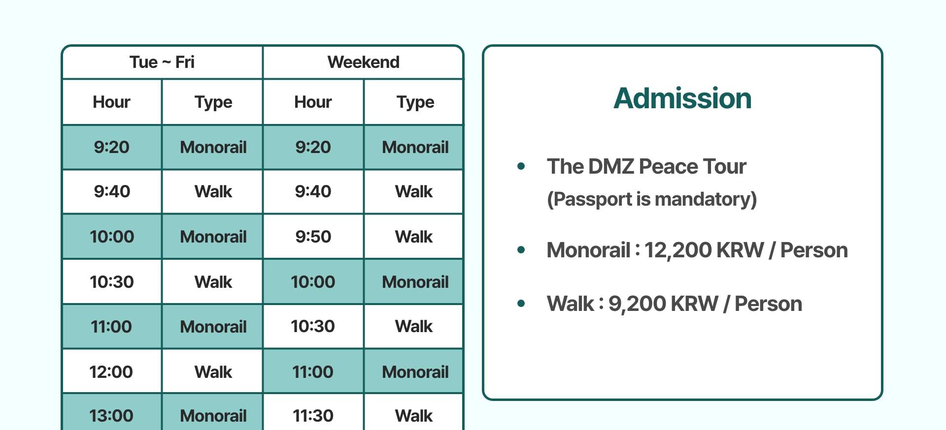 非武装地帯（DMZ）貸切チャーター（京畿道）